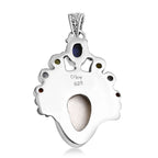 Bali Legacy - D'Joy Ox Bone & Multi Gemstones Pendant Sterling Silver 12.44 Ct, Silver Wt. 13.36 Gms.