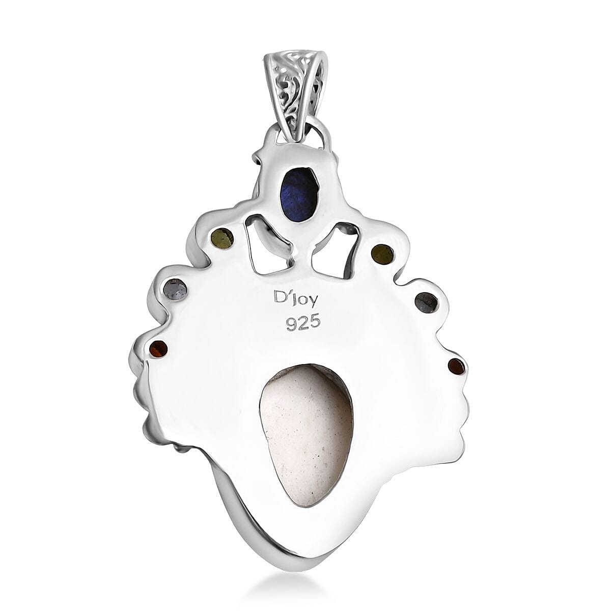 Bali Legacy - D'Joy Ox Bone &amp; Multi Gemstones Pendant Sterling Silver 12.44 Ct, Silver Wt. 13.36 Gms. 8261424 5
