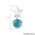 D'Joy Paraiba Moonstone Dangling Earring with Push Back in Platinum Overlay Sterling Silver 2.00 Ct.