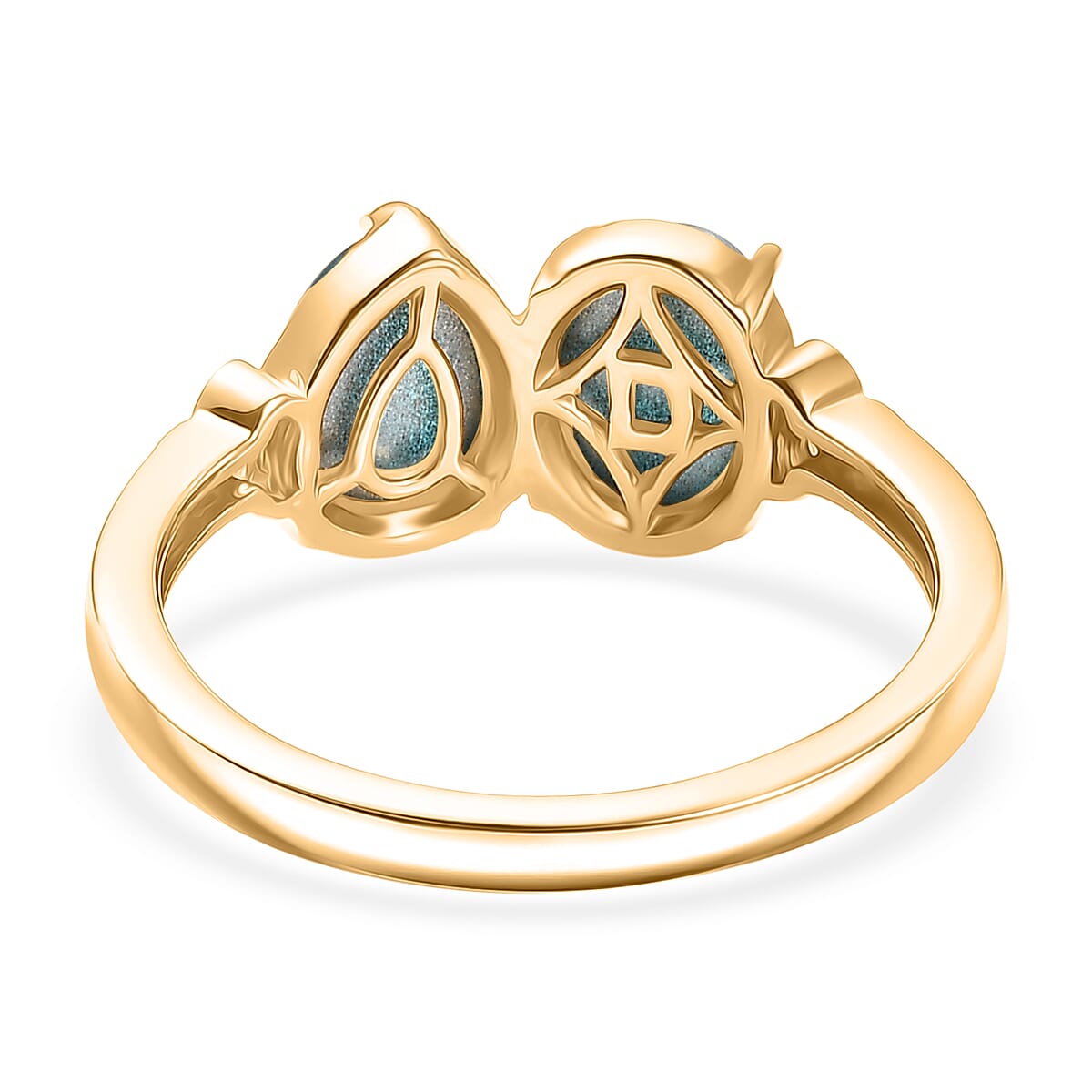 D'Joy Paraiba Moonstone &amp; White Zircon Ring in 18K Yellow Gold Plated Sterling Silver 2.81 Ct. 8324781 5