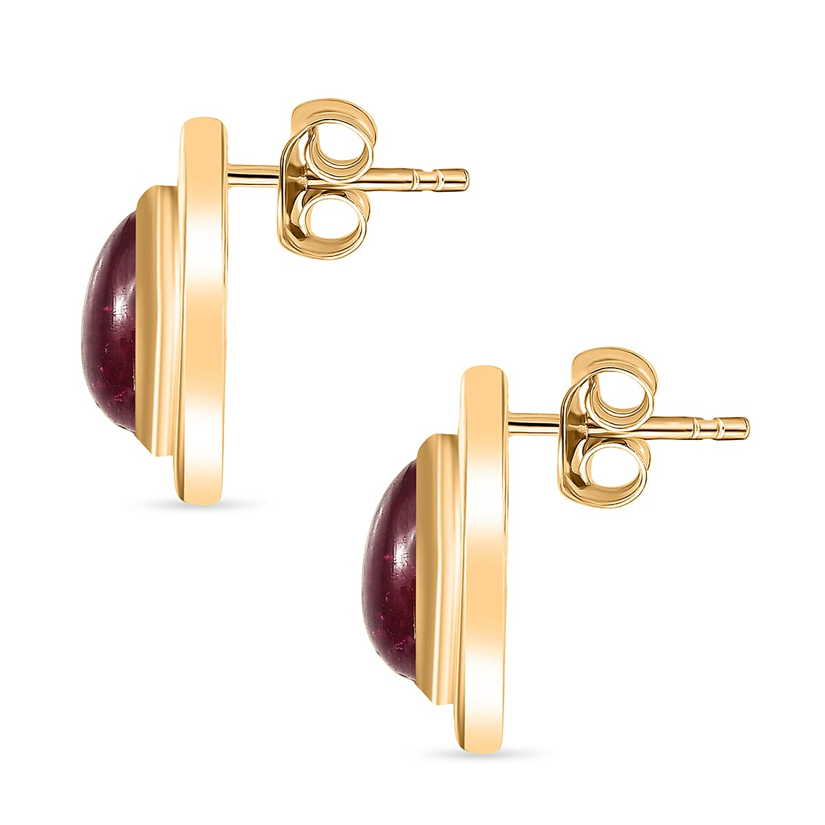 D'Joy Pear Cut Cabo Delgado Ruby Earring with Push Back in Yellow Gold Plated Sterling Silver 2.43 Ct. 8265108 3