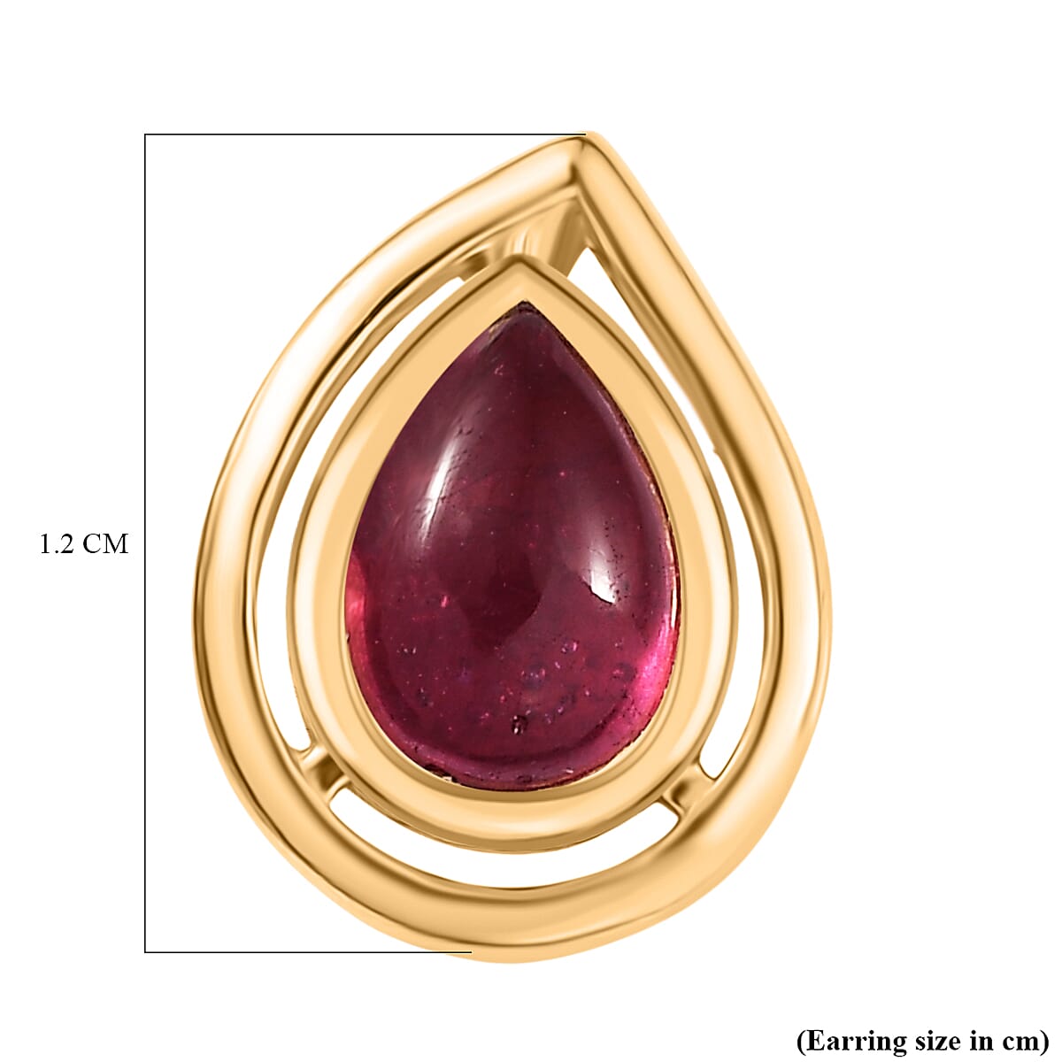 D'Joy Pear Cut Cabo Delgado Ruby Earring with Push Back in Yellow Gold Plated Sterling Silver 2.43 Ct. 8265108 4