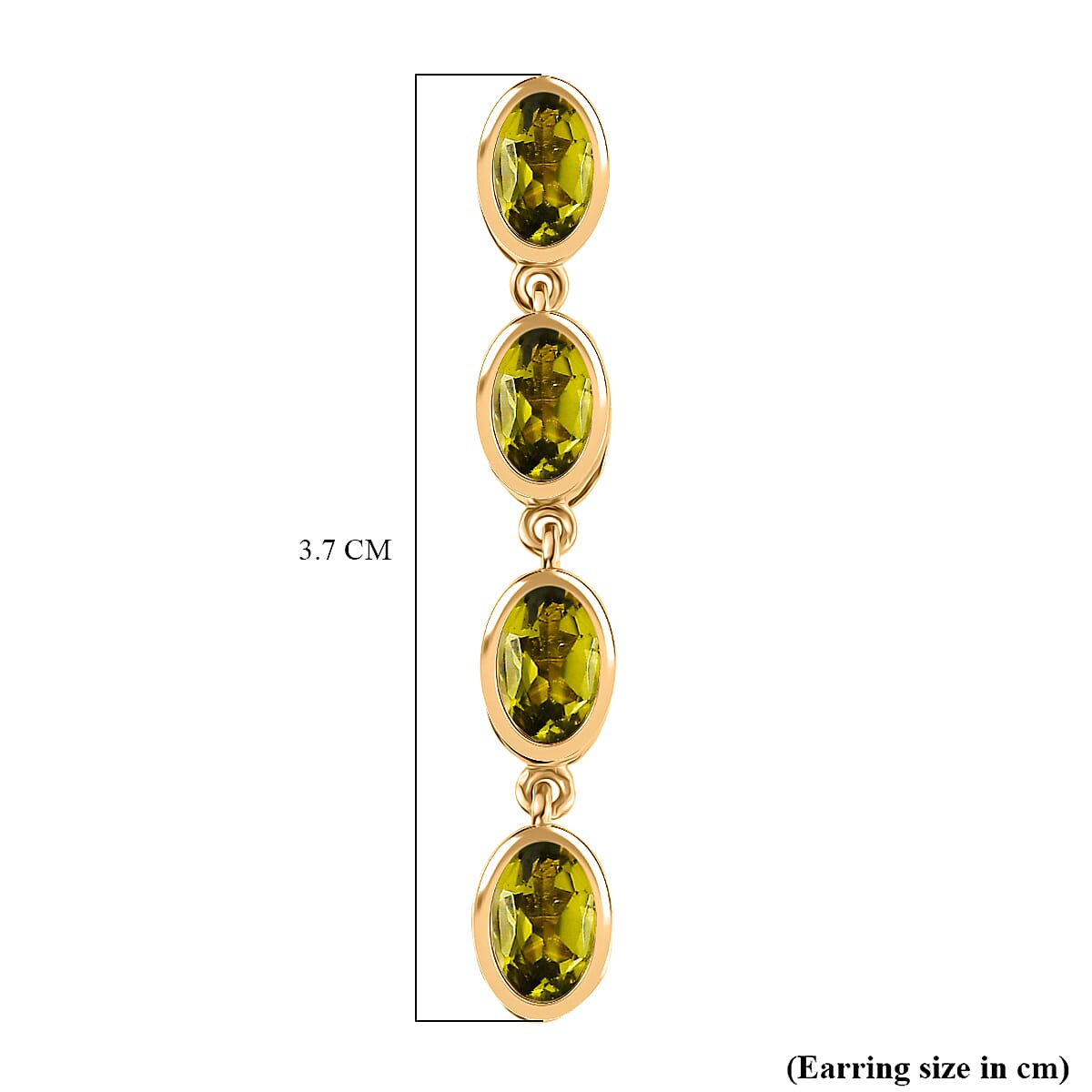 D'joy Natural Hebei Peridot Branchlet Dangles Earring with Push Back in Yellow Gold Plating Sterling Silver 3.87 Ct. 8232773 6