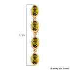 D'joy Natural Hebei Peridot Branchlet Dangles Earring with Push Back in Yellow Gold Plating Sterling Silver 3.87 Ct.