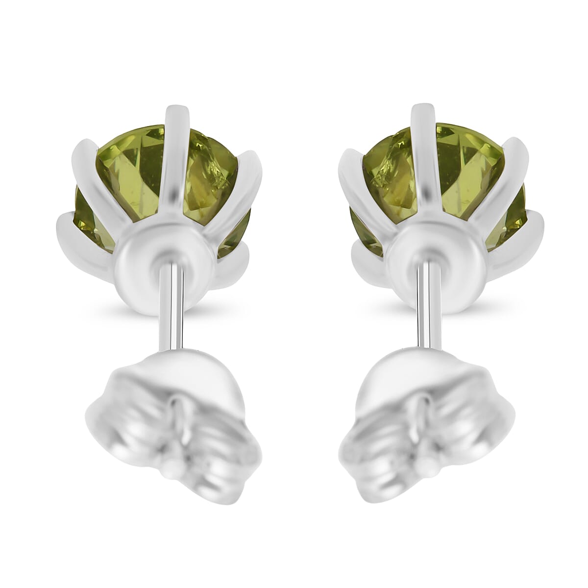 D'Joy Peridot Earring with Push Back in Rhodium Overlay Sterling Silver 1.60 Ct. 8296287 4