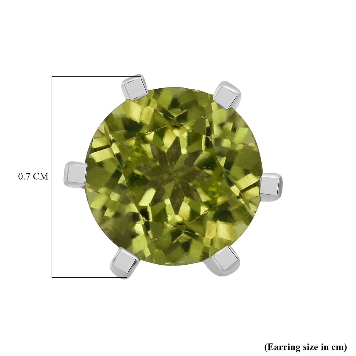 D'Joy Peridot Earring with Push Back in Rhodium Overlay Sterling Silver 1.60 Ct. 8296287 5