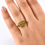 D'joy Garden Peridot Ring in Yellow Gold Plating Sterling Silver 1.83 Ct.