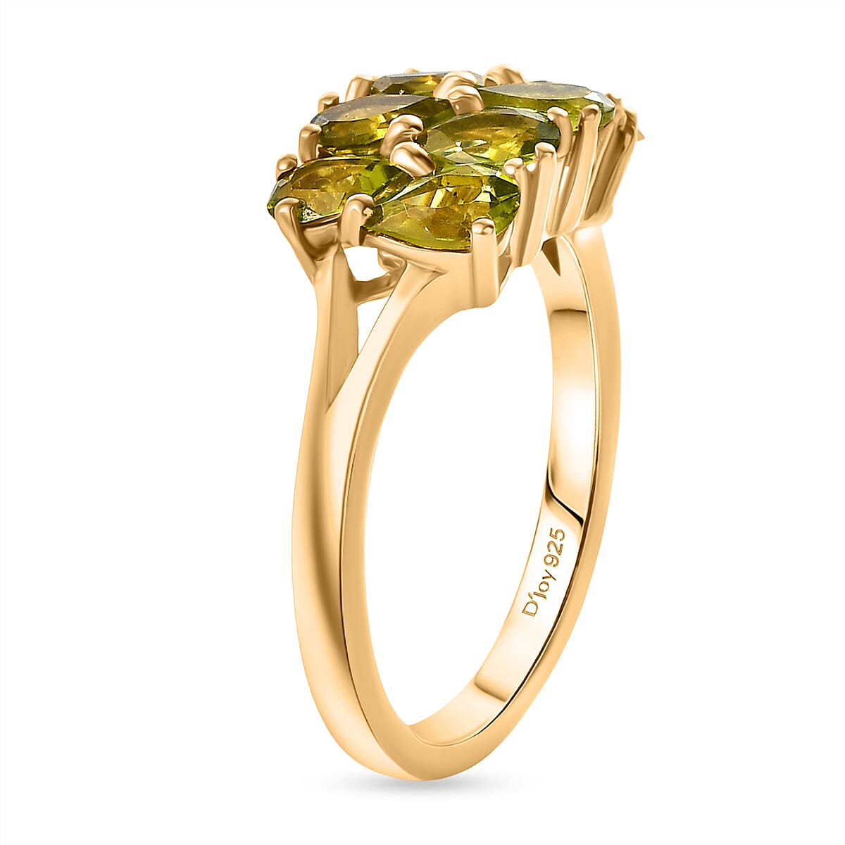 D'joy Garden Natural Hebei Peridot Ring in Yellow Gold Plated Sterling Silver 1.83 Ct. 8232667 3