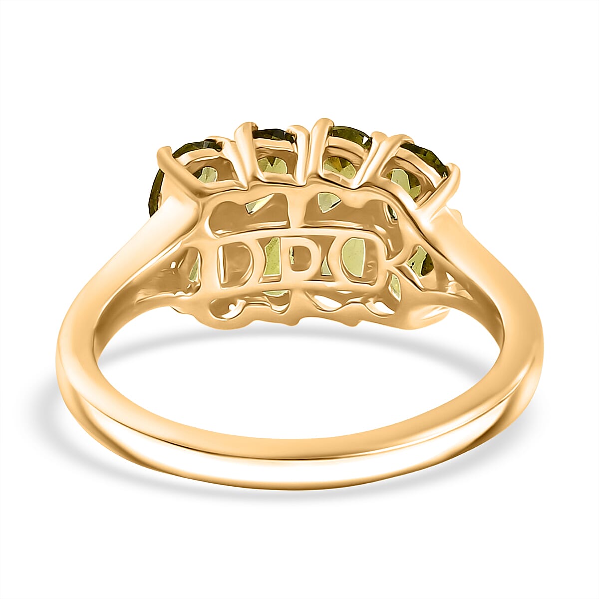 D'joy Garden Natural Hebei Peridot Ring in Yellow Gold Plated Sterling Silver 1.83 Ct. 8232667 4