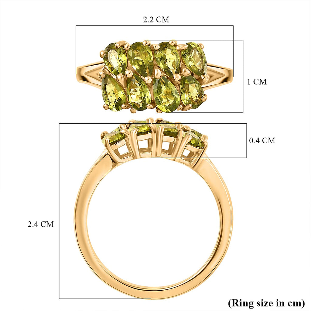 D'joy Garden Peridot Ring in Yellow Gold Plating Sterling Silver 1.83 Ct.