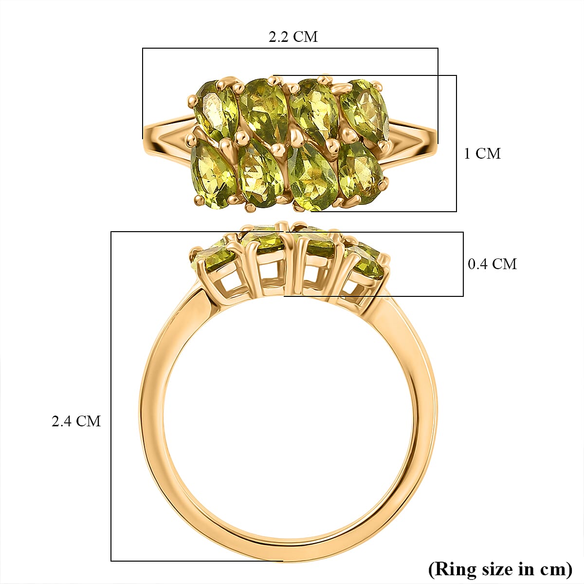 D'joy Garden Natural Hebei Peridot Ring in Yellow Gold Plated Sterling Silver 1.83 Ct. 8232667 5
