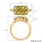 D'joy Garden Peridot Ring in Yellow Gold Plating Sterling Silver 1.83 Ct.