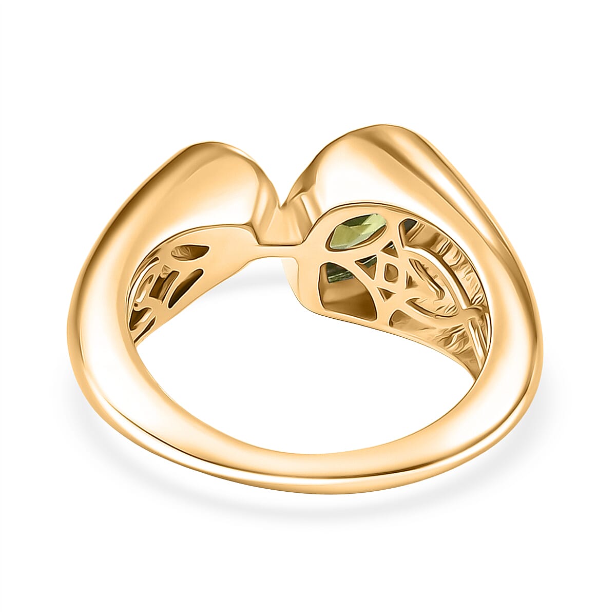 D'Joy Peridot &amp; Moissanite Bypass Ring in 18K Vermeil Yellow Gold Plated Sterling Silver 1.40 Ct. 8300323 5