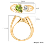 D'Joy Peridot & Moissanite Bypass Ring in 18K Vermeil Yellow Gold Plated Sterling Silver 1.40 Ct.