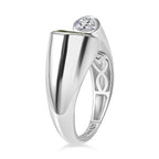 D'Joy Peridot & Moissanite Bypass Ring in Rhodium Overlay Sterling Silver 1.40 Ct.