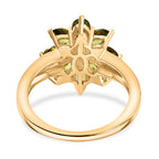 D'joy Peridot Bloom Ring in 18K Yellow Gold Plating Sterling Silver 2.07 Ct.