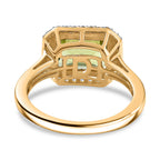 D'joy White Zircon & Deco Peridot Bloom Ring in 18K Yellow Gold Plating Sterling Silver 2.76 Ct.