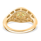 D'joy White Zircon & Peridot Grove Ring in Yellow Gold Plating Sterling Silver 1.74 Ct.