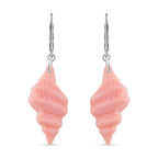 Queen Conch Shell Earring with Lever Back in Rhodium Overlay Sterling Silver 24.40 Ct.