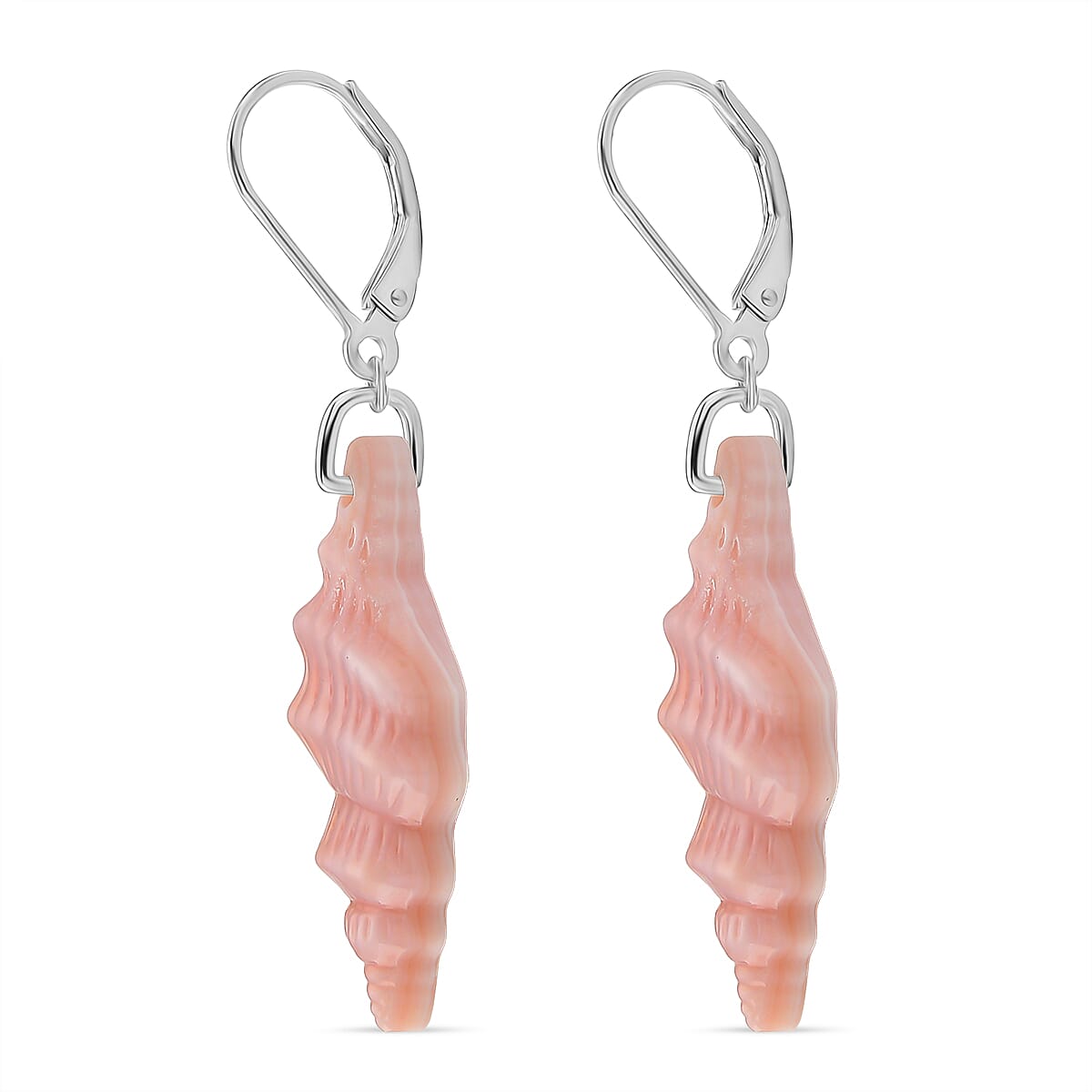 Queen Conch Shell Earring with Lever Back in Rhodium Overlay Sterling Silver 24.40 Ct. 8245090 4