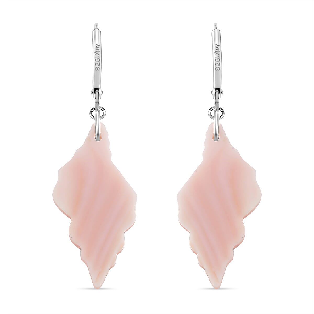 Queen Conch Shell Earring with Lever Back in Rhodium Overlay Sterling Silver 24.40 Ct. 8245090 5