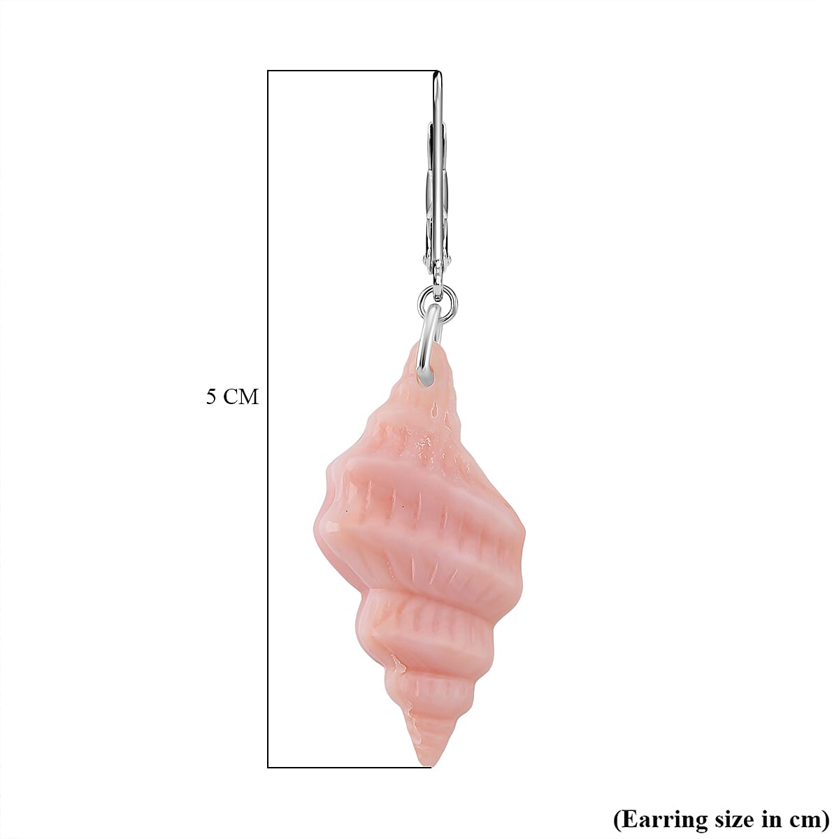 Queen Conch Shell Earring with Lever Back in Rhodium Overlay Sterling Silver 24.40 Ct. 8245090 6