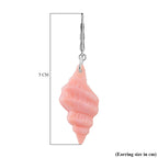 Queen Conch Shell Earring with Lever Back in Rhodium Overlay Sterling Silver 24.40 Ct.