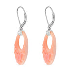 Queen Conch Shell Earring with Lever Back in Rhodium Overlay Sterling Silver 17.61 Ct.