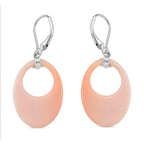 Queen Conch Shell Earring with Lever Back in Rhodium Overlay Sterling Silver 17.61 Ct.