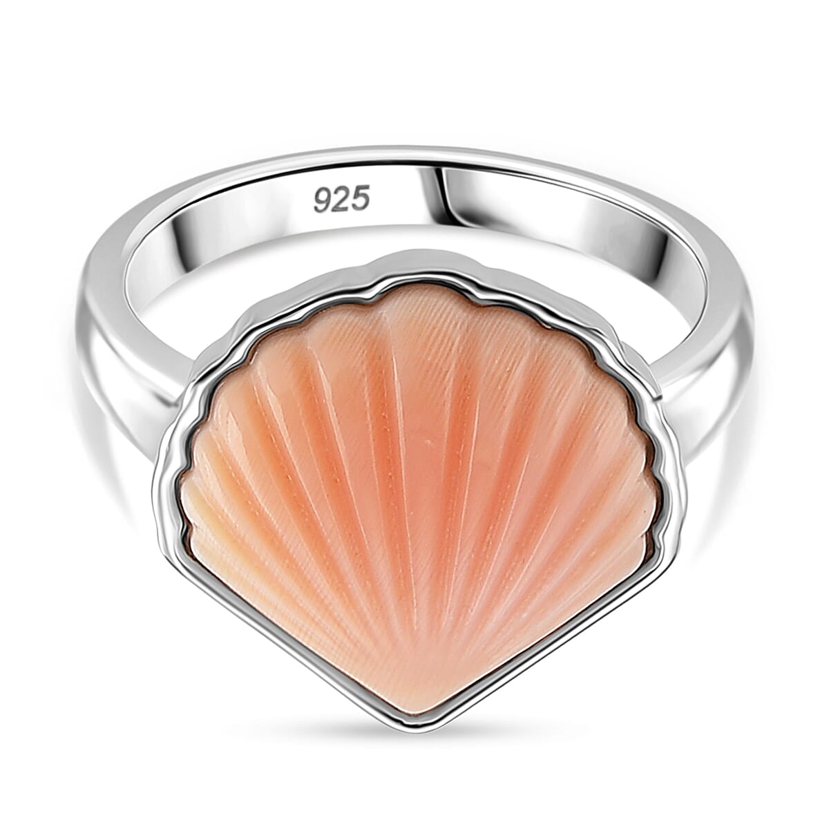 Queen Conch Shell Ring in Rhodium Overlay Sterling Silver 6.06 Ct. 8244895 0