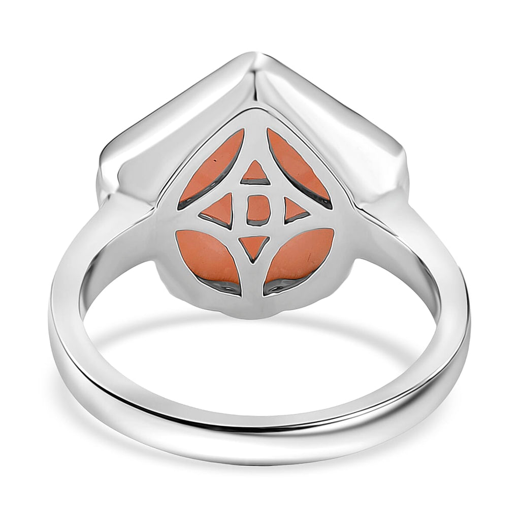 Queen Conch Shell Ring in Rhodium Overlay Sterling Silver 6.06 Ct.