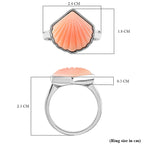 Queen Conch Shell Ring in Rhodium Overlay Sterling Silver 6.06 Ct.