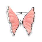 Queen Conch Shell Ring in Rhodium Overlay Sterling Silver 9.06 Ct, Silver Wt. 5.50 Gms.
