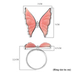 Queen Conch Shell Ring in Rhodium Overlay Sterling Silver 9.06 Ct, Silver Wt. 5.50 Gms.
