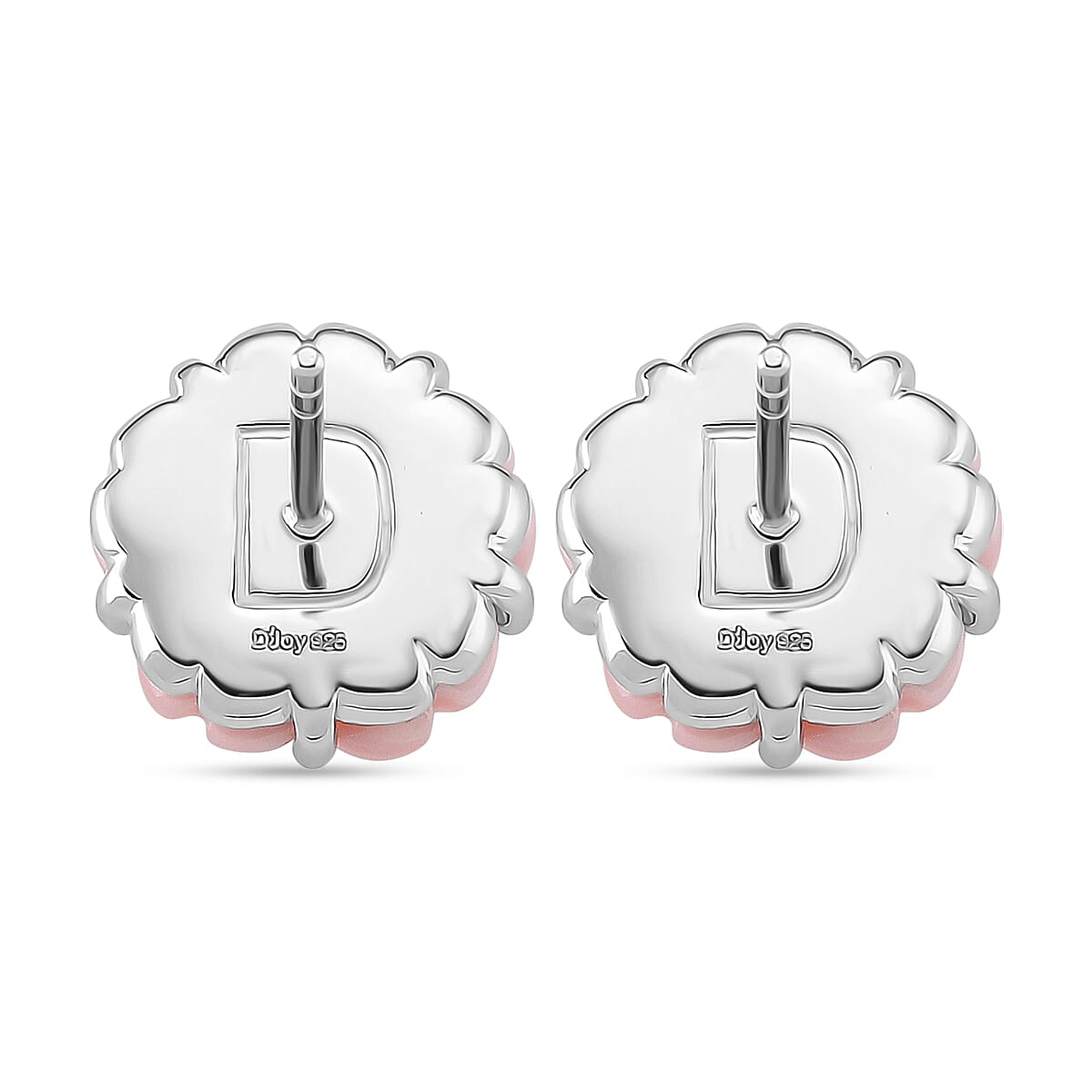 Queen Conch Shell &amp; White Fresh Water Pearl Earring with Push Back in Rhodium Overlay Sterling Silver 6.40 Ct. 8245031 5