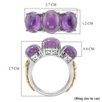 D'Joy Purple Jade Trilogy Dragon Ring in Two Tone Plated Sterling Silver 12.60 Ct.