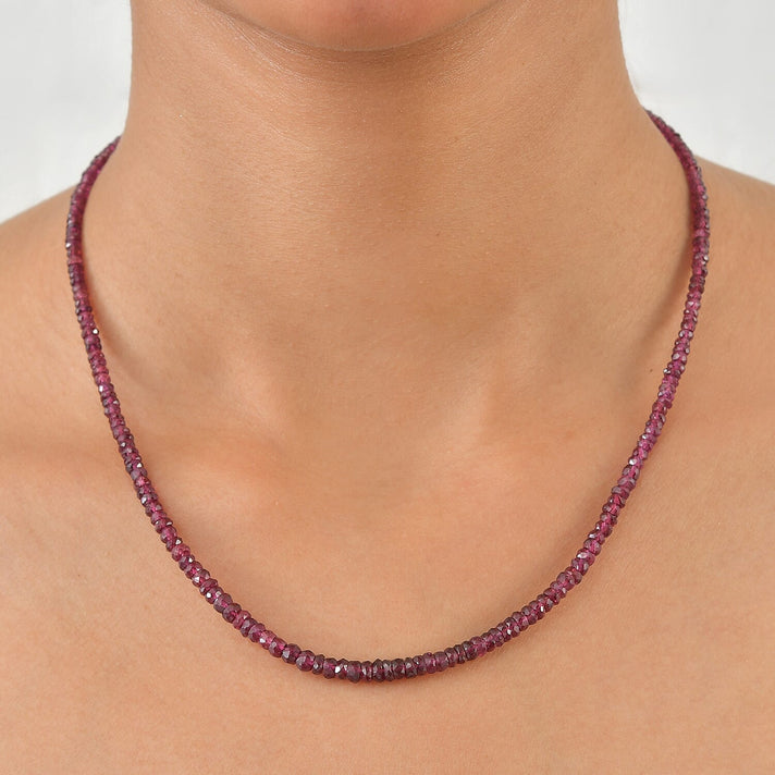 D'Joy - Natural Radiant Ember Garnet Necklace (Size - 18-2 Ext) in Rhodium Overlay Sterling Silver 70.00 Ct. 8551020 2