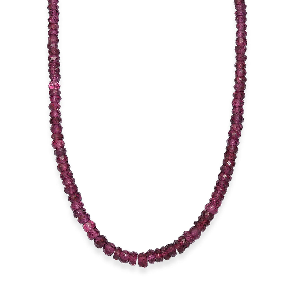 D'Joy - Natural Radiant Ember Garnet Necklace (Size - 18-2 Ext) in Rhodium Overlay Sterling Silver 70.00 Ct. 8551020 4