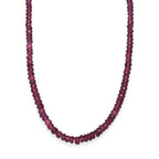 D'Joy - Natural Radiant Ember Garnet Necklace (Size - 18-2 Ext) in Rhodium Overlay Sterling Silver 70.00 Ct.