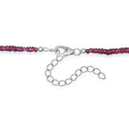 D'Joy - Natural Radiant Ember Garnet Necklace (Size - 18-2 Ext) in Rhodium Overlay Sterling Silver 70.00 Ct.
