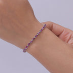 D'Joy - Radiant Ember Garnet Bracelet (Size - 8) with Lock Box in Rhodium Overlay Sterling Silver 8.70 Ct.