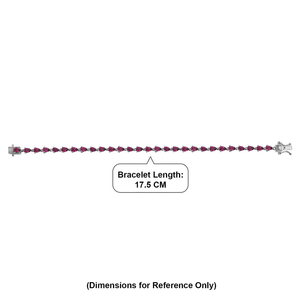 D'Joy - Radiant Ember Garnet Bracelet (Size - 8) with Lock Box in Rhodium Overlay Sterling Silver 8.70 Ct.