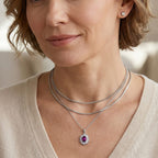 D'Joy - Radiant Ember Garnet & Moissanite Pendant with Chain (Size 20) in Rhodium Overlay Sterling Silver 1.50 Ct.
