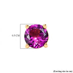 Natural Royal Ember Garnet Solitaire Stud Earring with Push Back in Yellow Gold Plated Sterling Silver 1.31 Ct