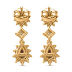 D'Joy Natural Radiant Ember Garnet & White Zircon Dangling Push Back Earring in Yellow Gold Plated Sterling Silver 2.01 Ct.