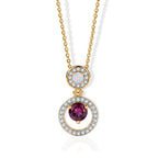 D'Joy - Radiant Ember Garnet, White Zircon & Ethiopian Opal Pendant with Chain (Size 20) in 18K Vermeil Yellow Gold Plated Sterling Silver 1.10 Ct.