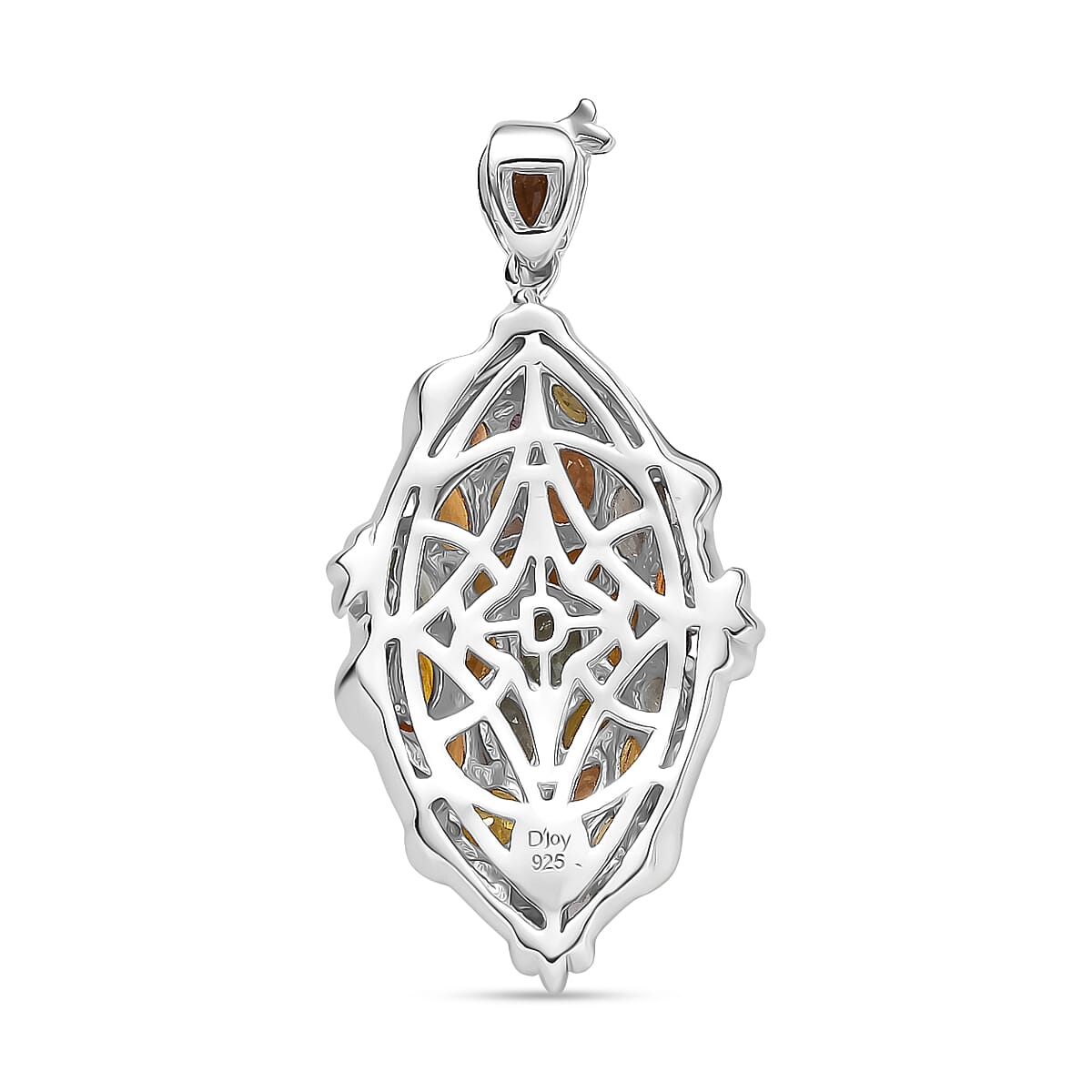 Rainbow Sapphire Pendant in 18K Vermeil Yellow Gold Plated &amp; Rhodium Overlay Sterling Silver 6.12 Ct, Silver Wt. 6.33 Gms. 8250222 5