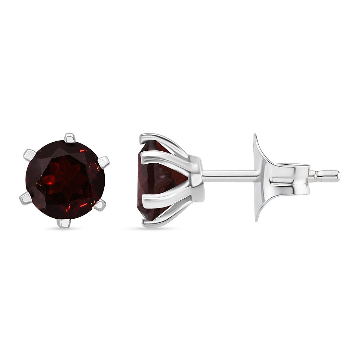 D'Joy Red Garnet Earring in Rhodium Overlay Sterling Silver 1.89 Ct. 8296288 0