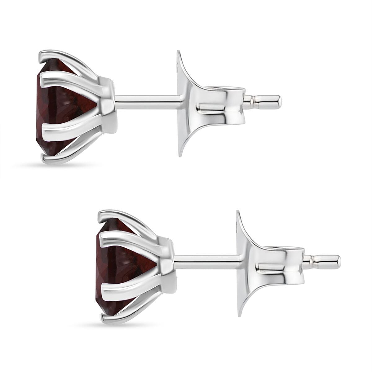 D'Joy Red Garnet Earring in Rhodium Overlay Sterling Silver 1.89 Ct. 8296288 3