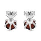 D'Joy Red Garnet Earring in Rhodium Overlay Sterling Silver 1.89 Ct.